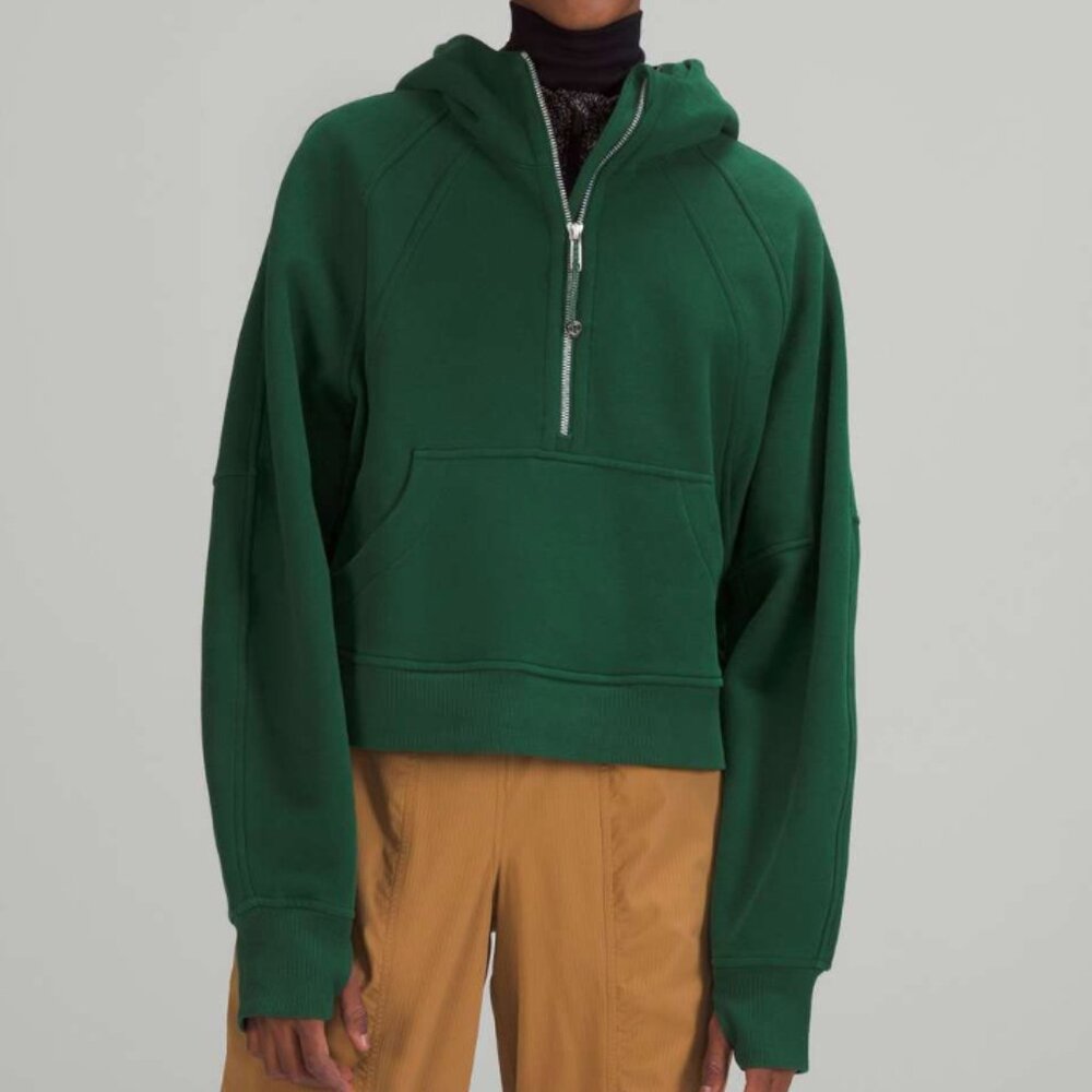 Lululemon Scuba Oversized Half-Zip Hoodie in Everglade Green Size XL/XXL